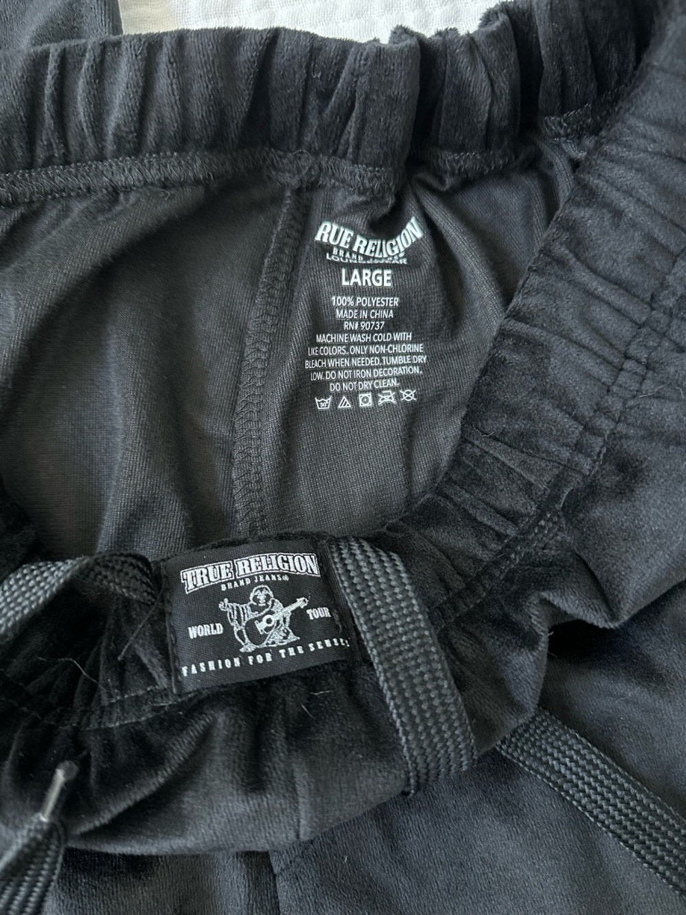 True Religion Black Velour straight-Leg Sweatpants - Picture 10 of 13